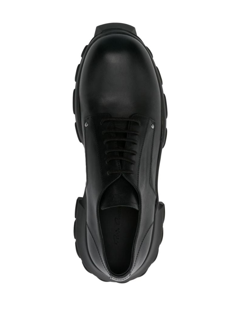 Black Bozo Tractor Leather Derby Shoes