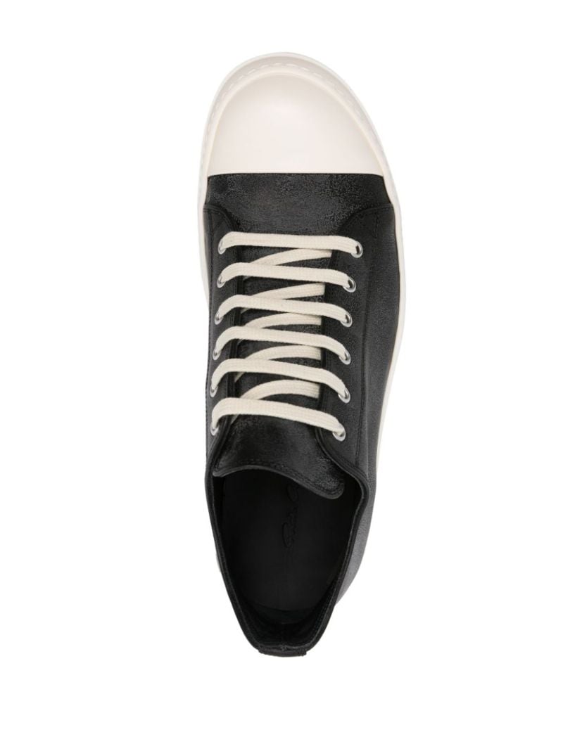 Black Rubber-toecap Leather Sneakers