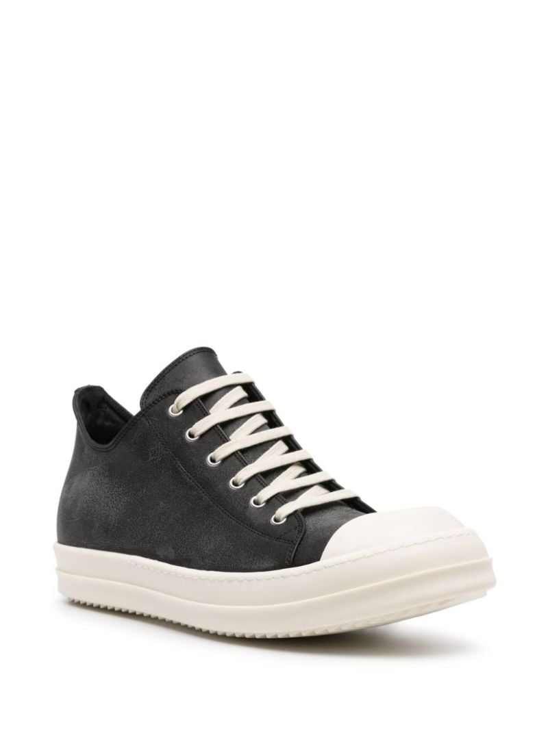 Black Rubber-toecap Leather Sneakers