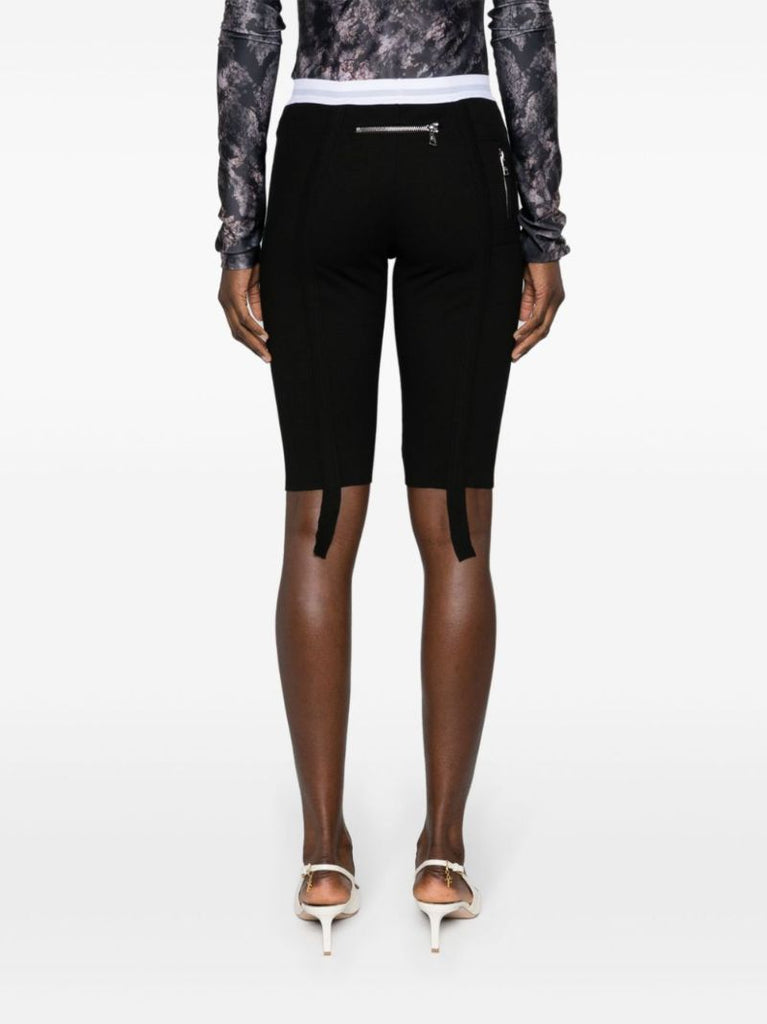 Black Logo-waistband Bike Shorts