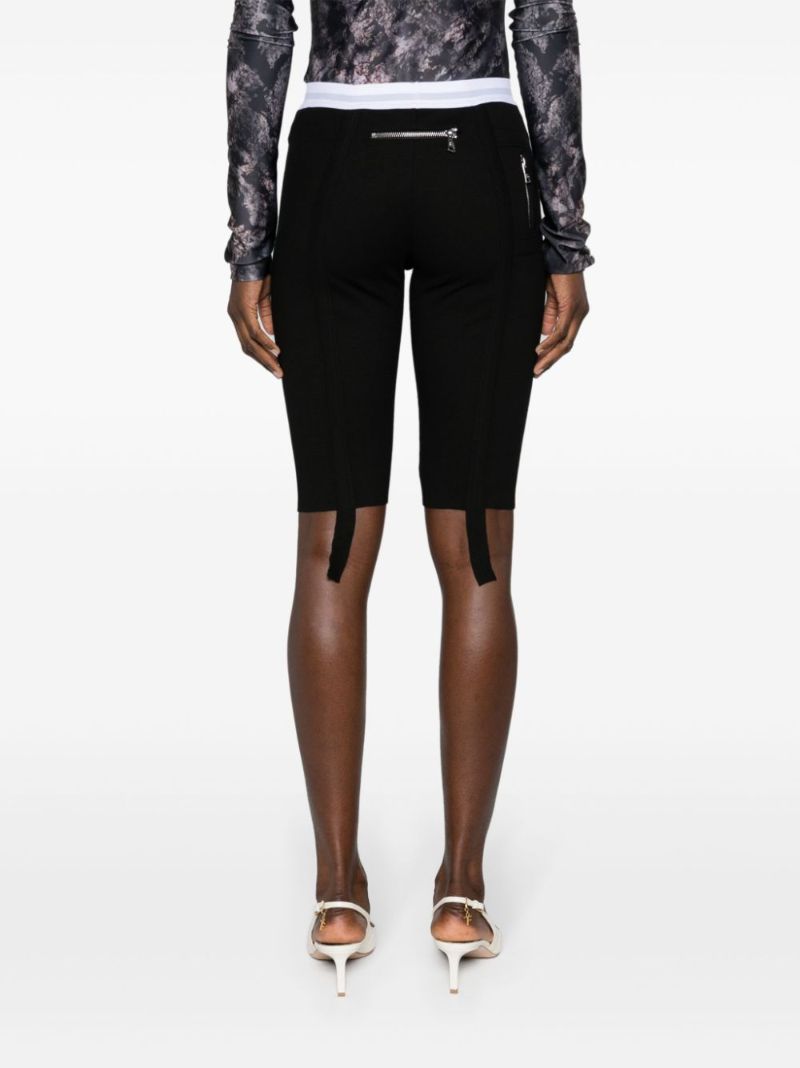 Black Logo-waistband Bike Shorts