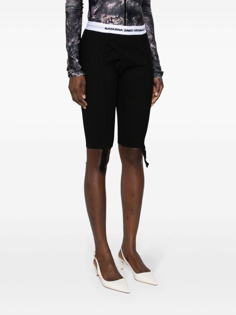 Black Logo-waistband Bike Shorts