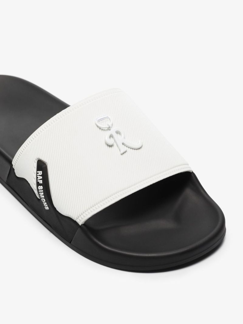 White Astra Logo Rubber Slides