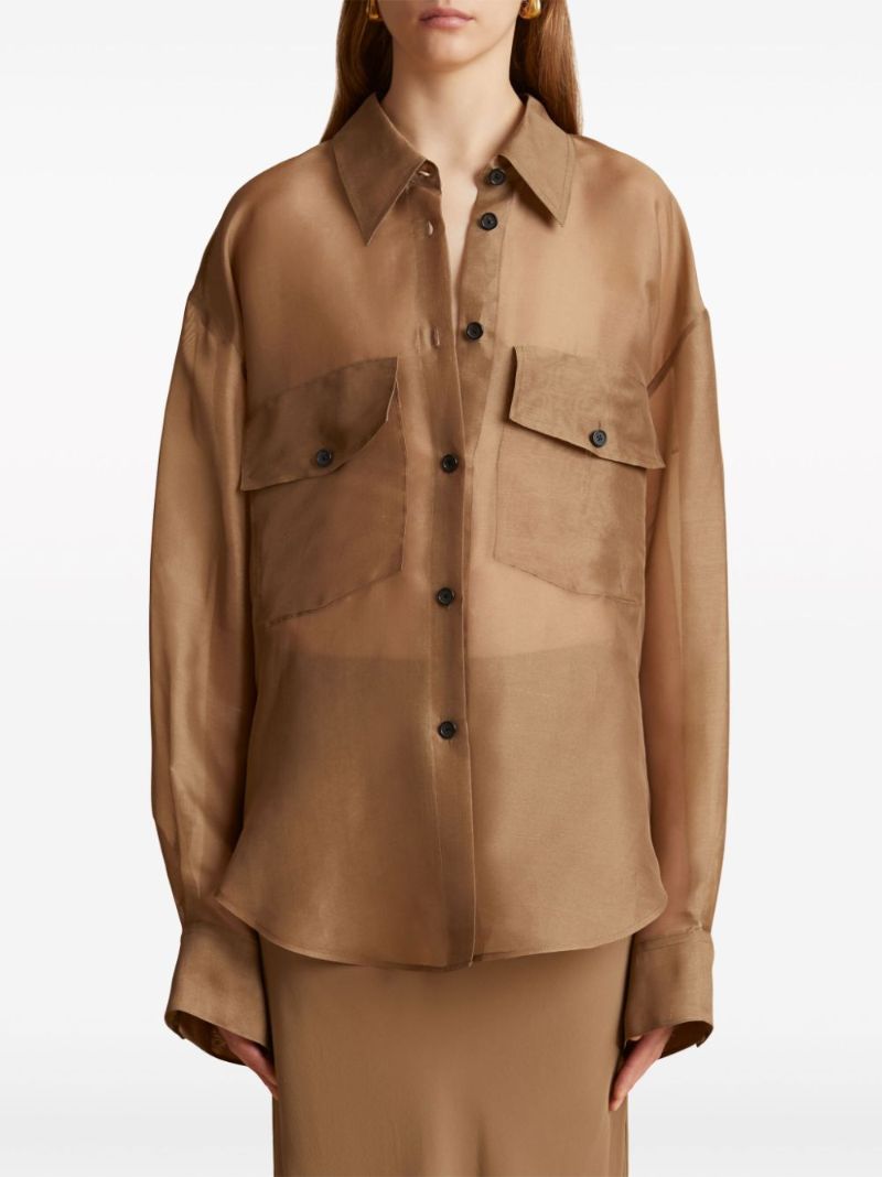 Brown Mahmet Silk Shirt