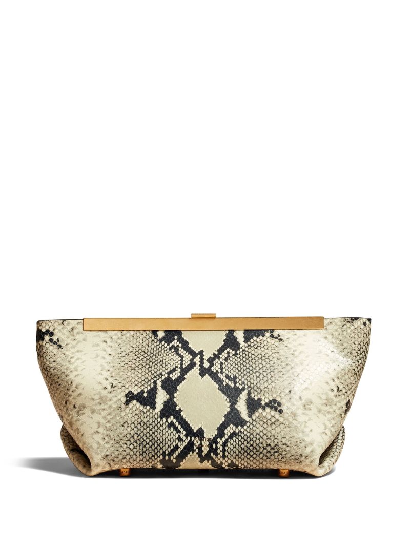Neutral Aimee Leather Clutch Bag