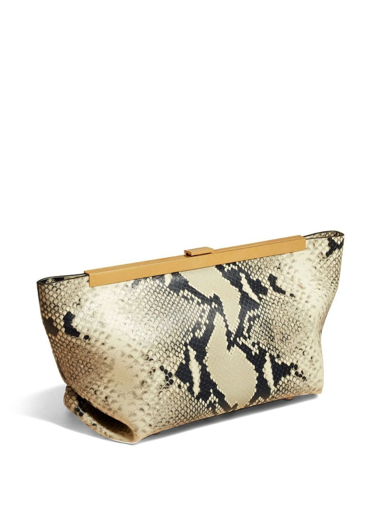 Neutral Aimee Leather Clutch Bag