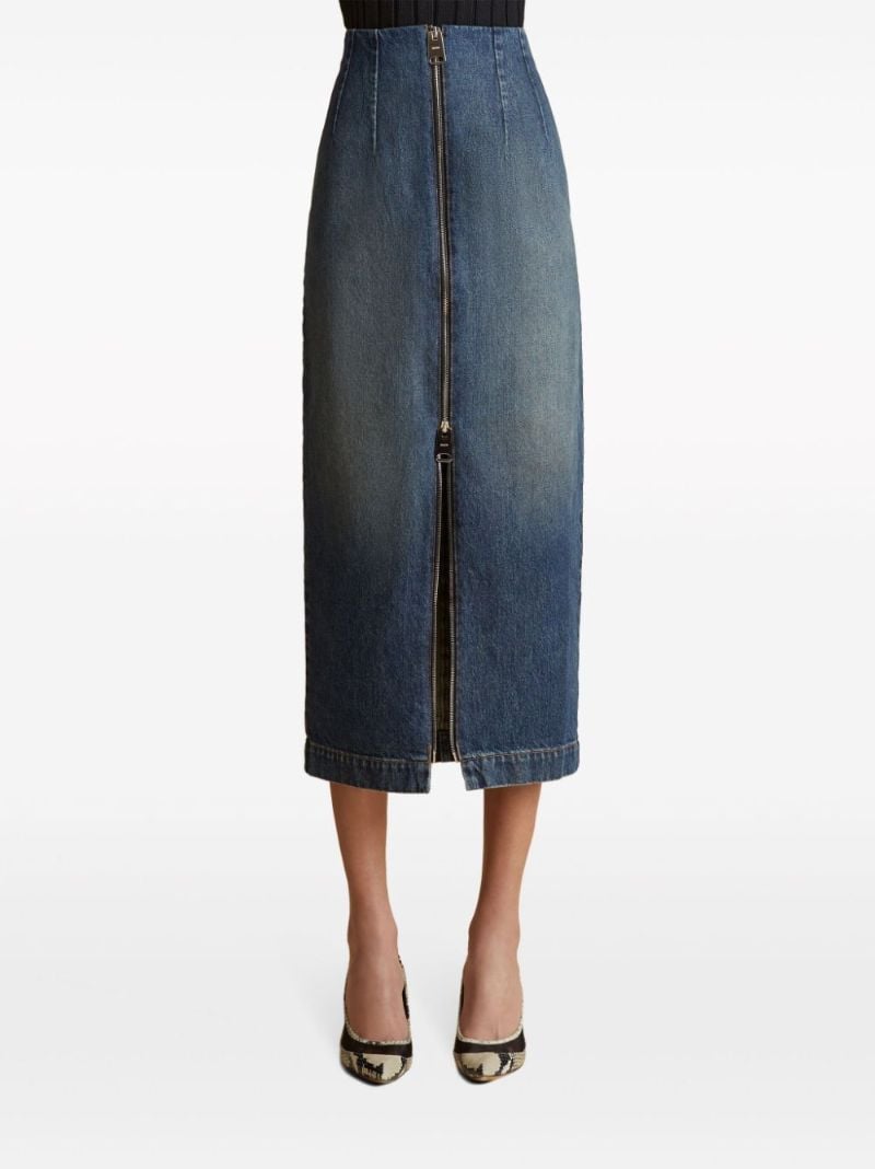 Blue Ruly Denim Midi Skirt