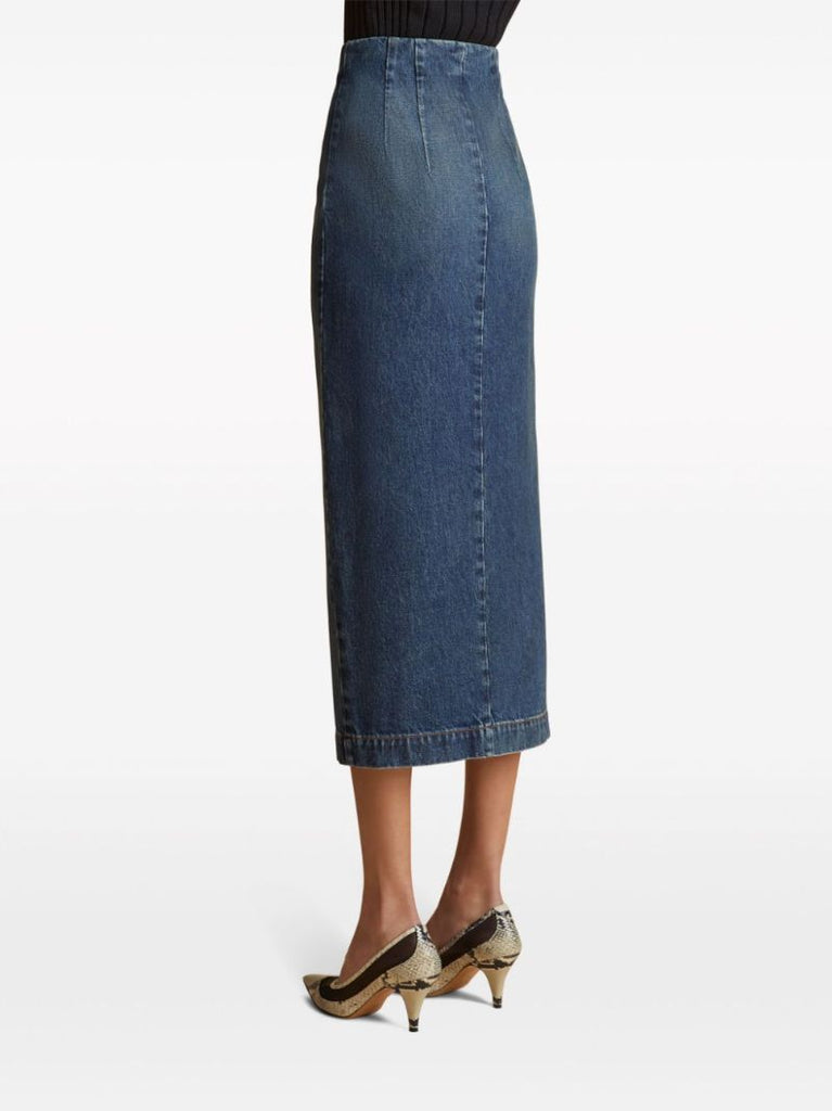 Blue Ruly Denim Midi Skirt