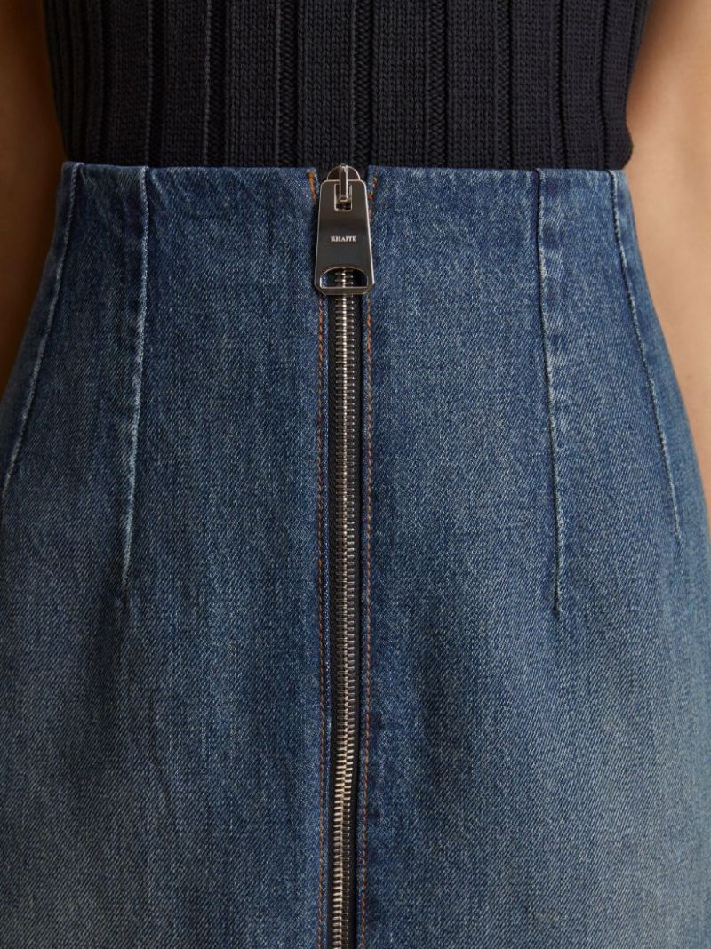 Blue Ruly Denim Midi Skirt
