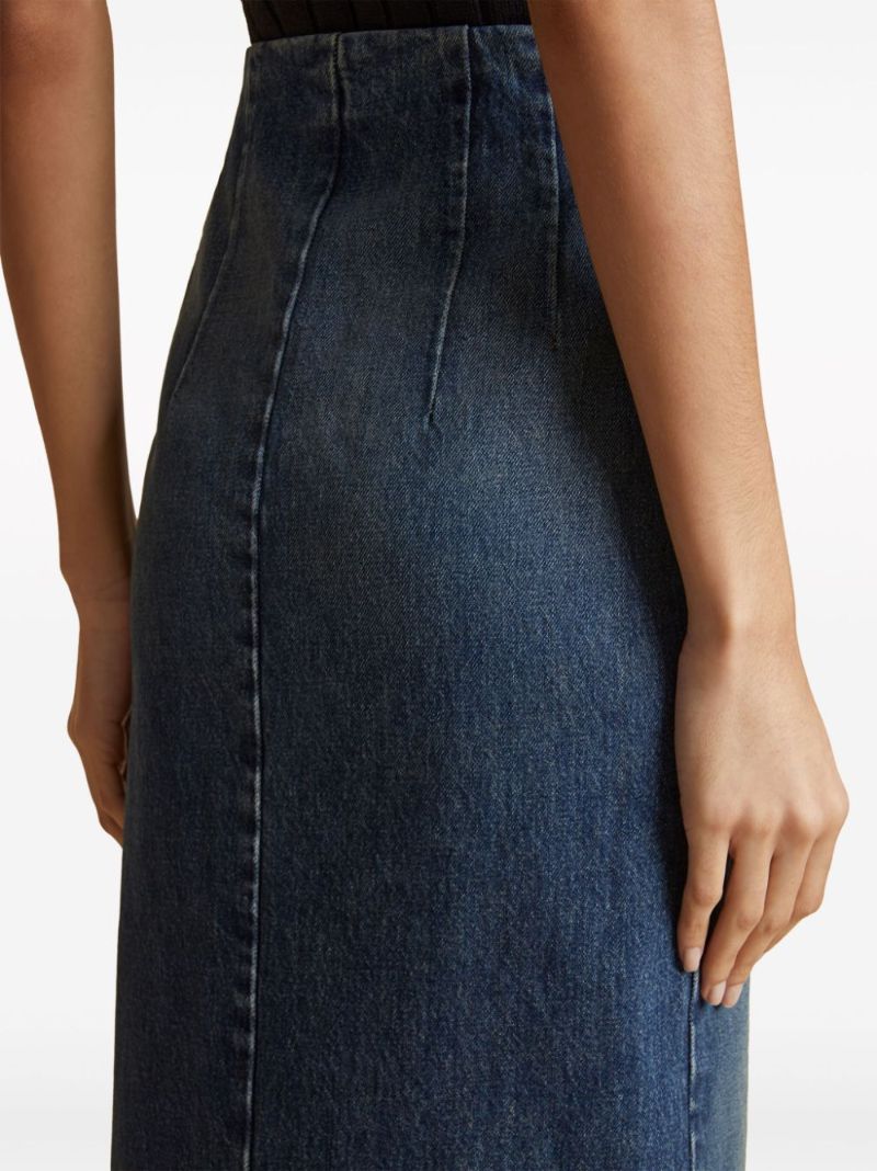 Blue Ruly Denim Midi Skirt