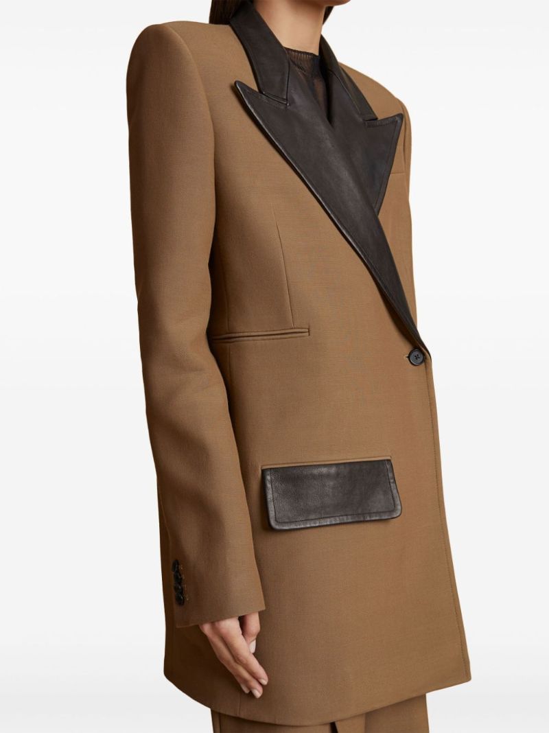 Brown Jacobson Leather-trim Blazer