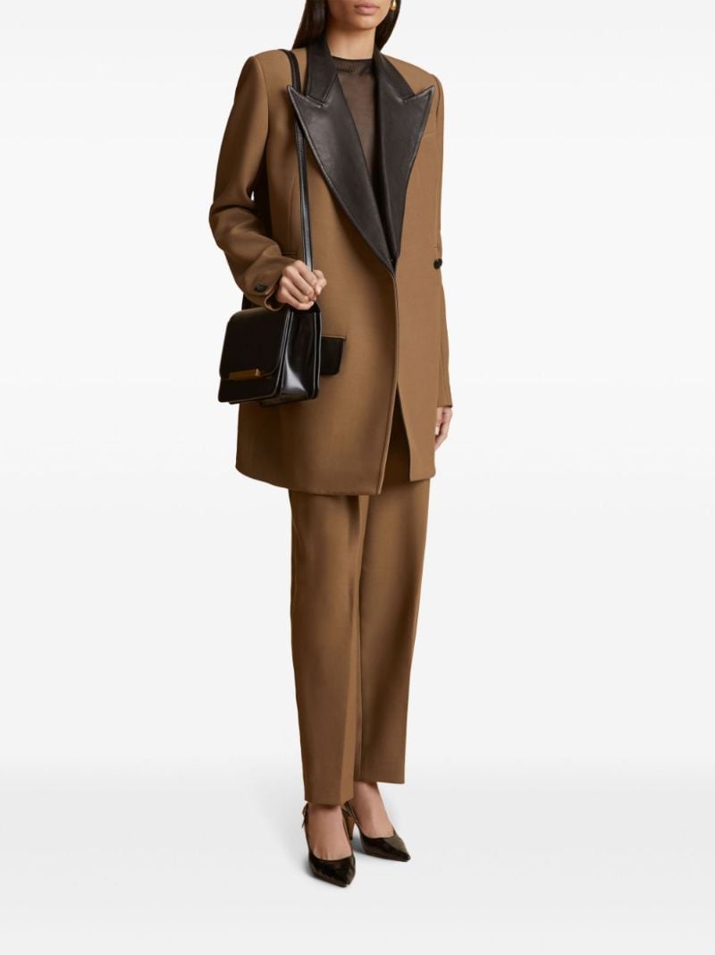Brown Jacobson Leather-trim Blazer