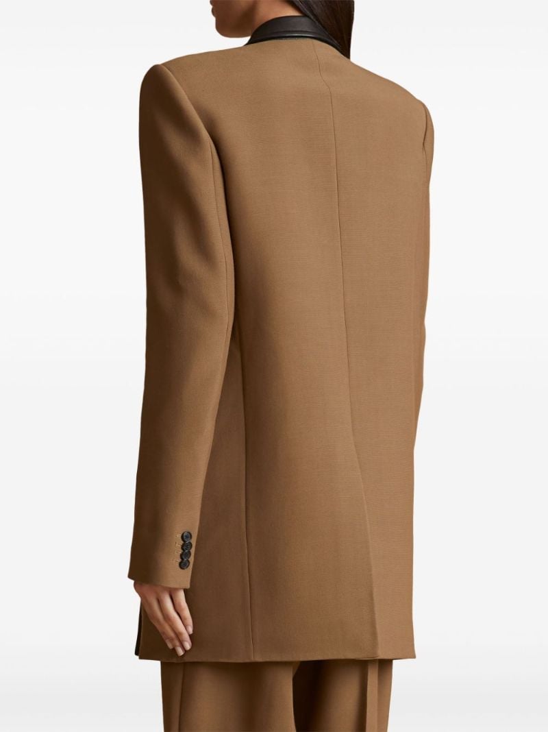 Brown Jacobson Leather-trim Blazer