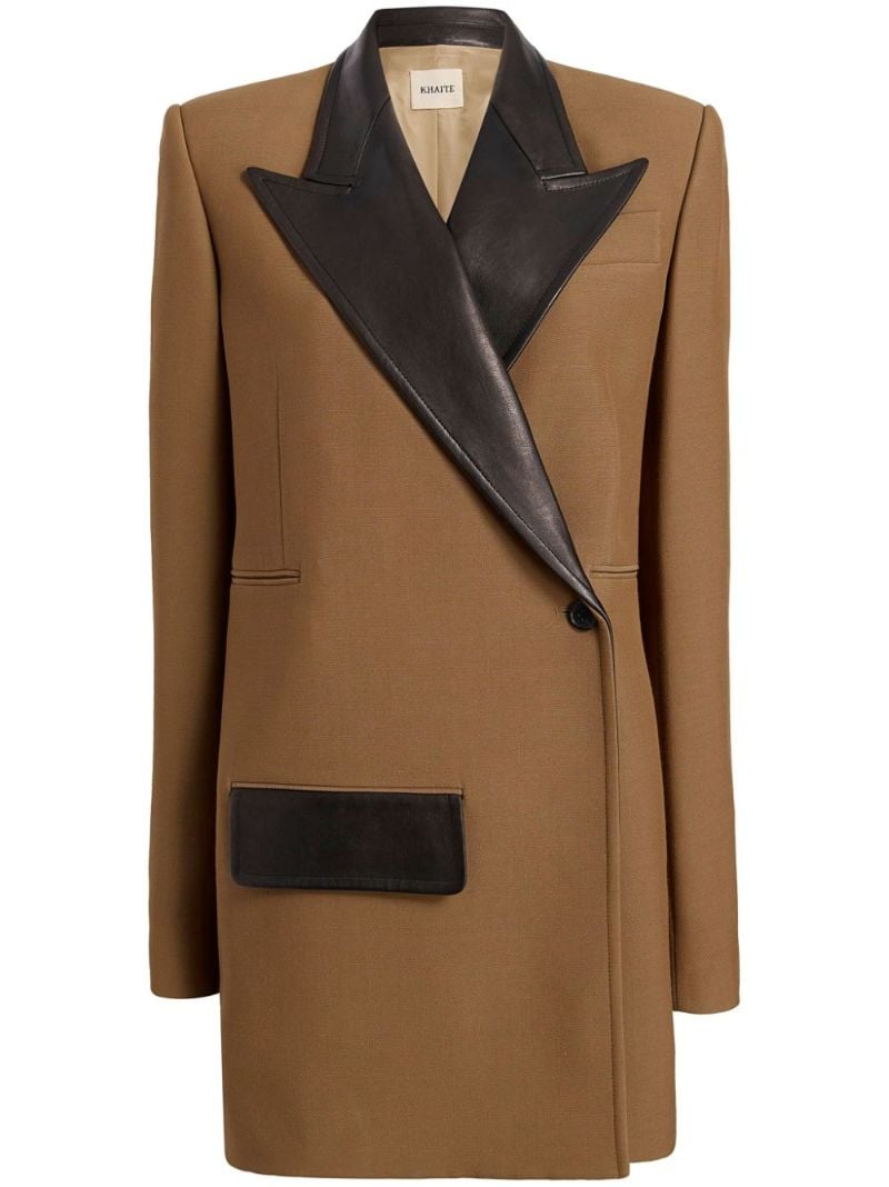 Brown Jacobson Leather-trim Blazer