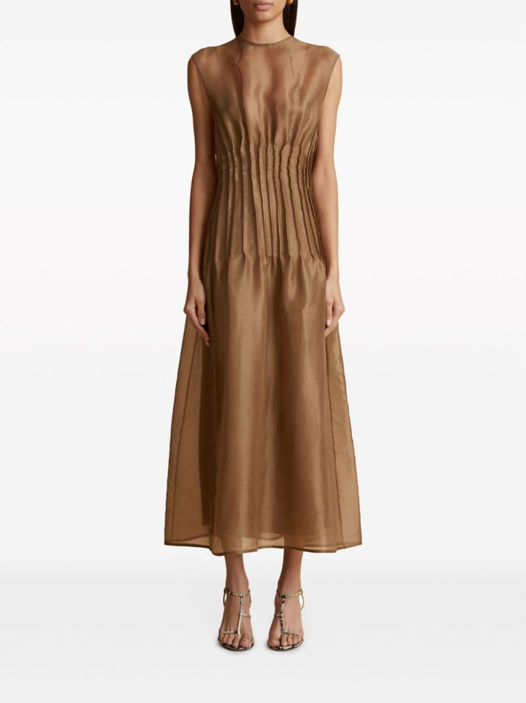Brown Wes Silk Maxi Dress