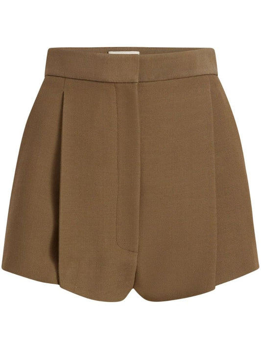 Brown High-waisted Shorts