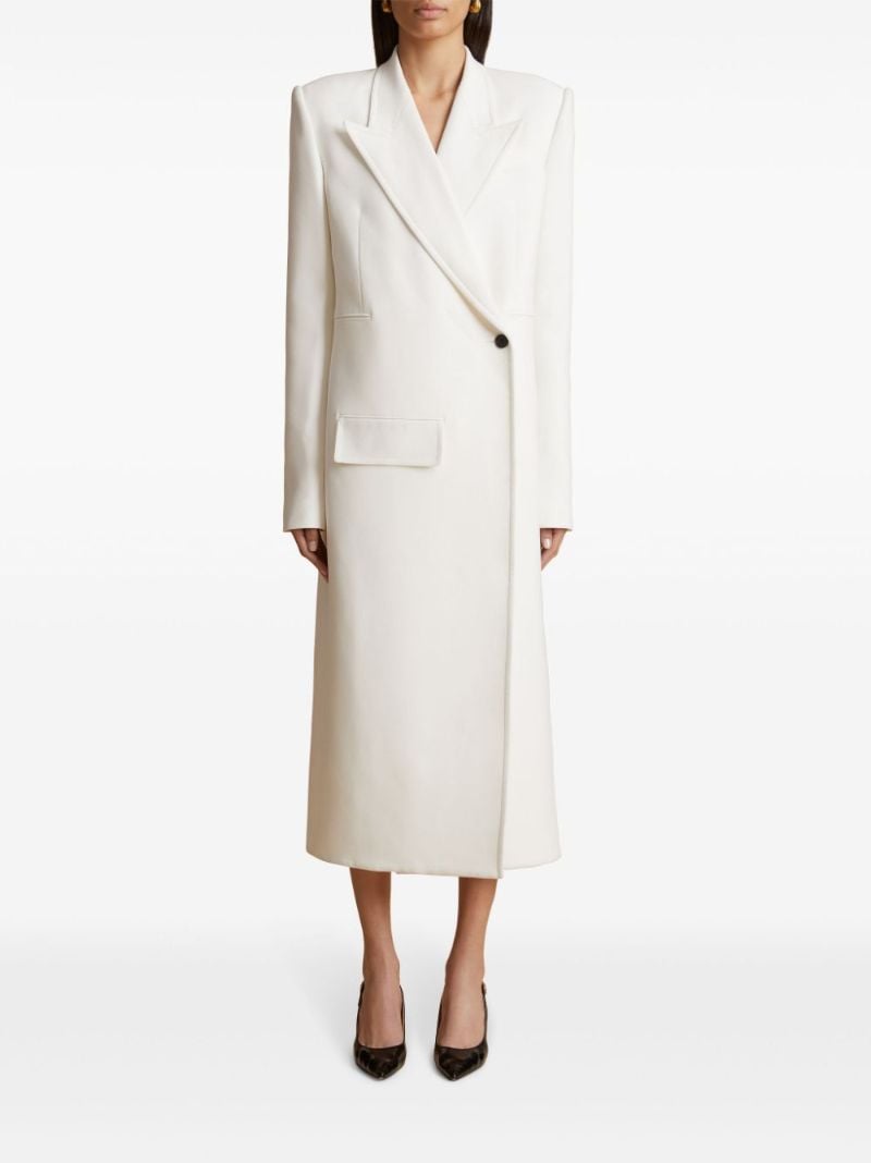 White Cobble Double-breasted Coat