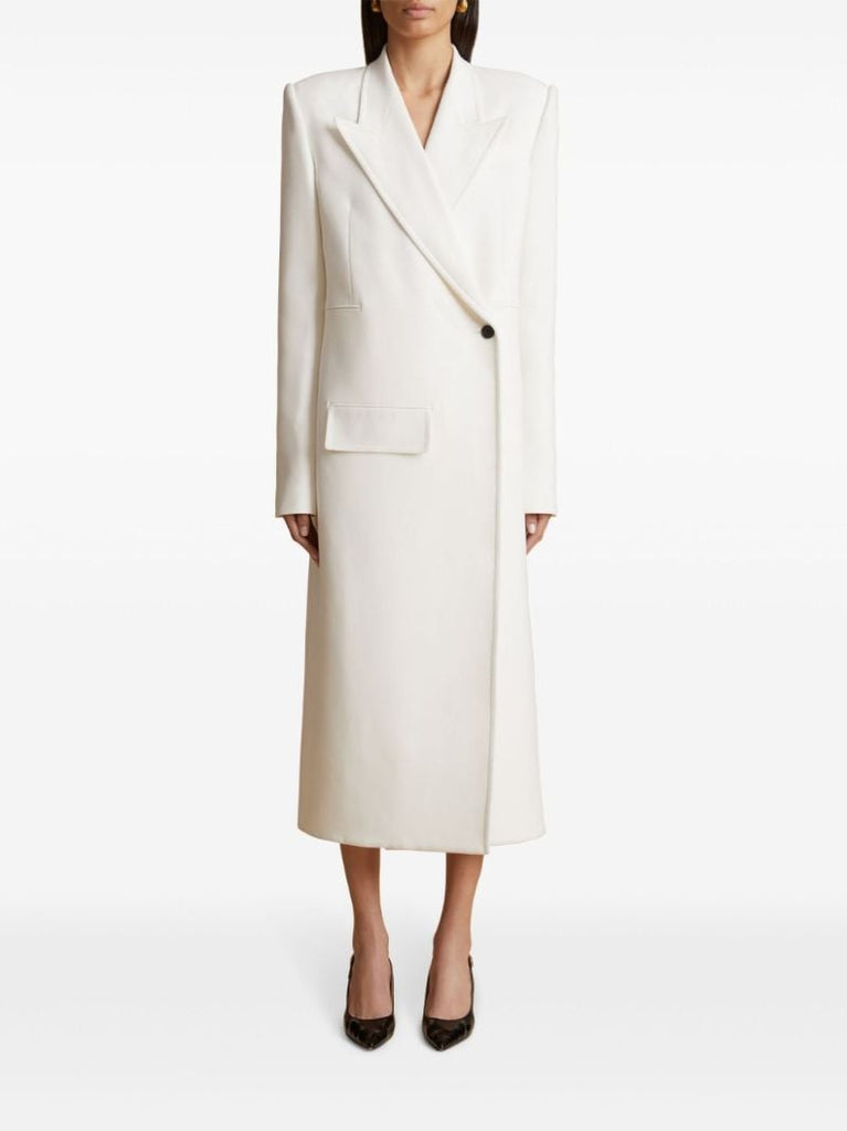 White Cobble Double-breasted Coat