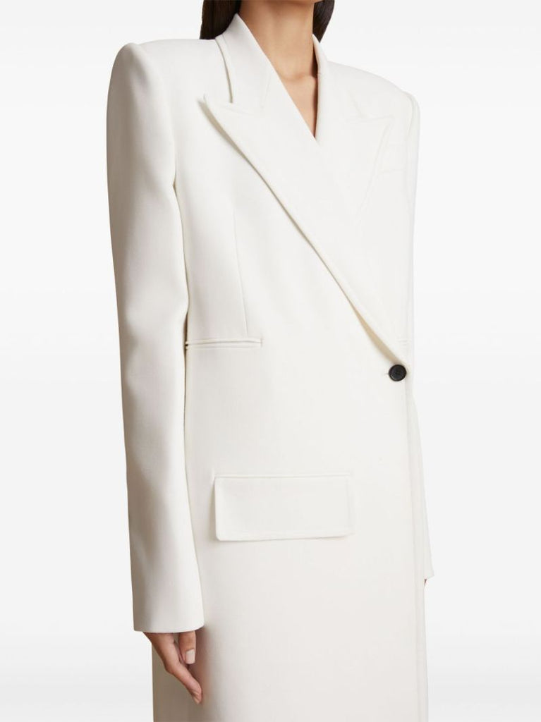 White Cobble Double-breasted Coat