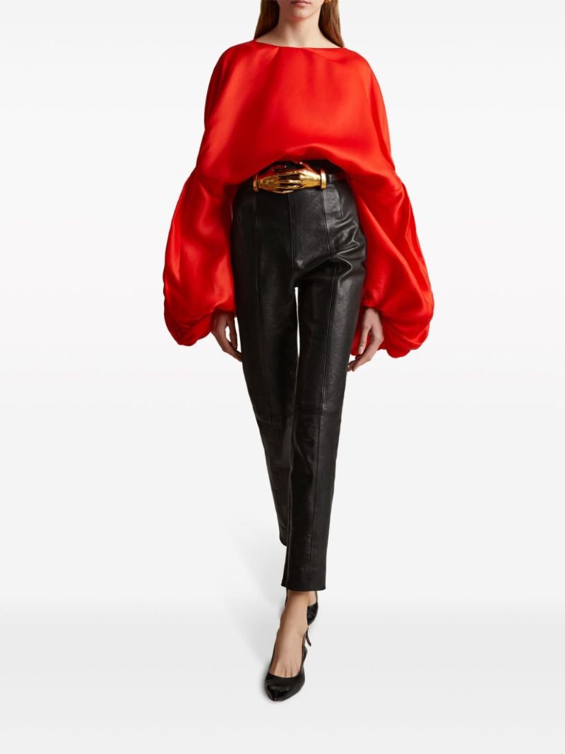 Red Quico Silk Blouse