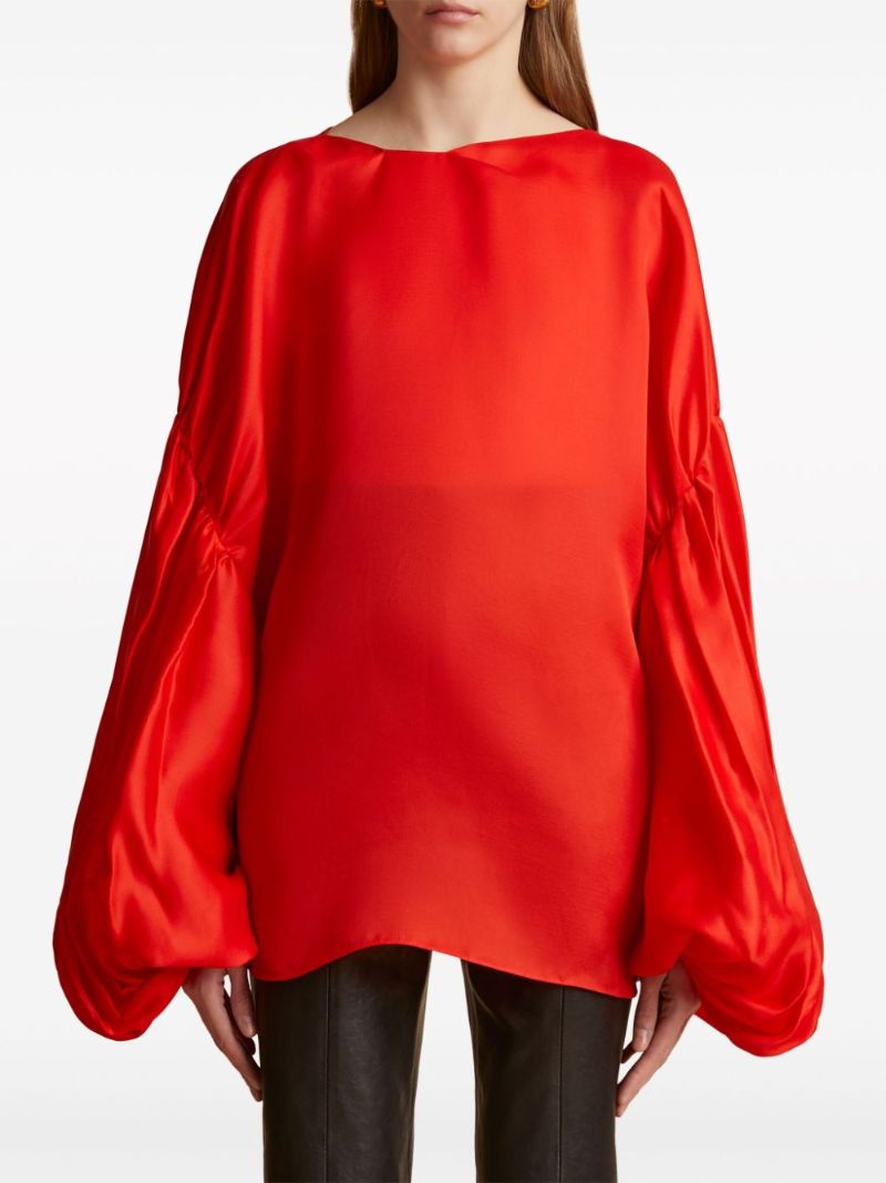 Red Quico Silk Blouse