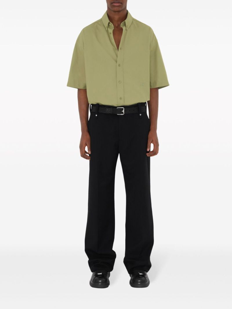 Green Cotton Short-sleeve Shirt