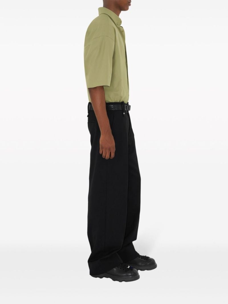 Green Cotton Short-sleeve Shirt