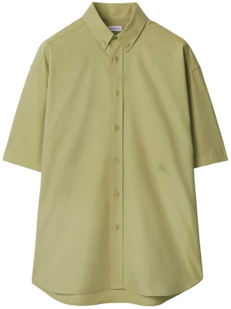 Green Cotton Short-sleeve Shirt