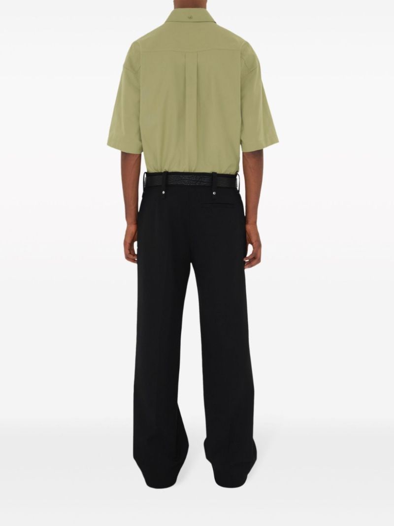 Green Cotton Short-sleeve Shirt