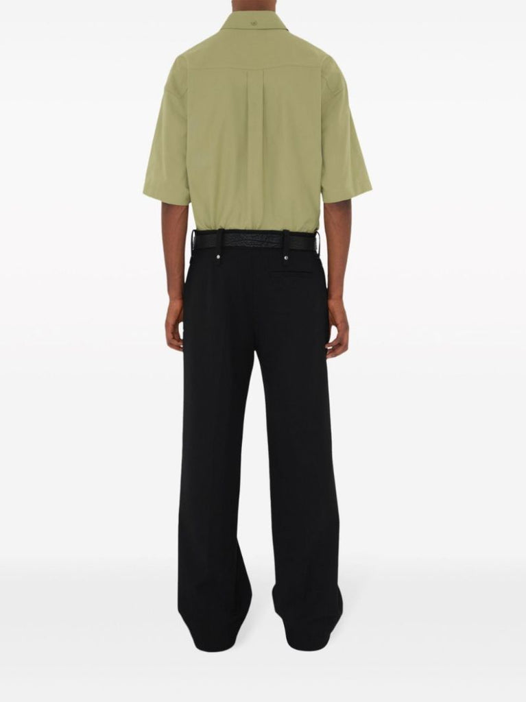 Green Cotton Short-sleeve Shirt