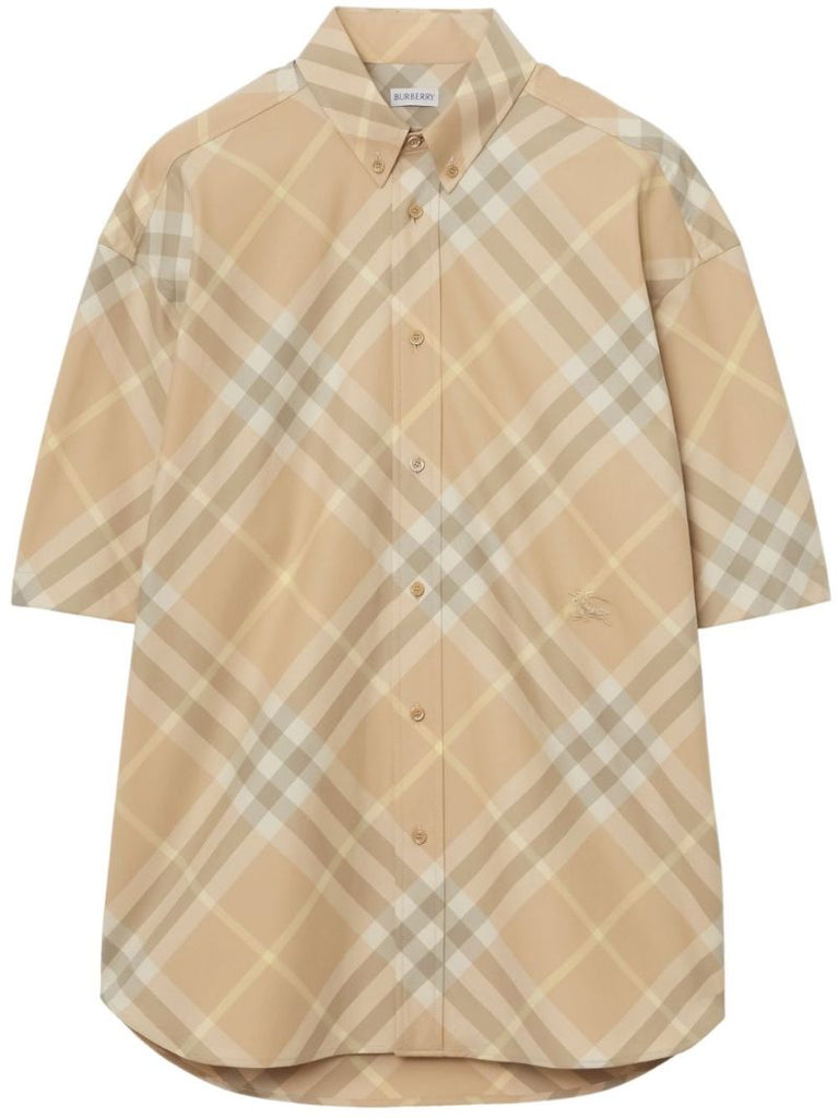 Neutral Checked Cotton Shirt