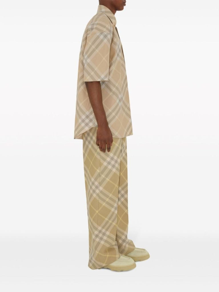 Neutral Checked Cotton Shirt