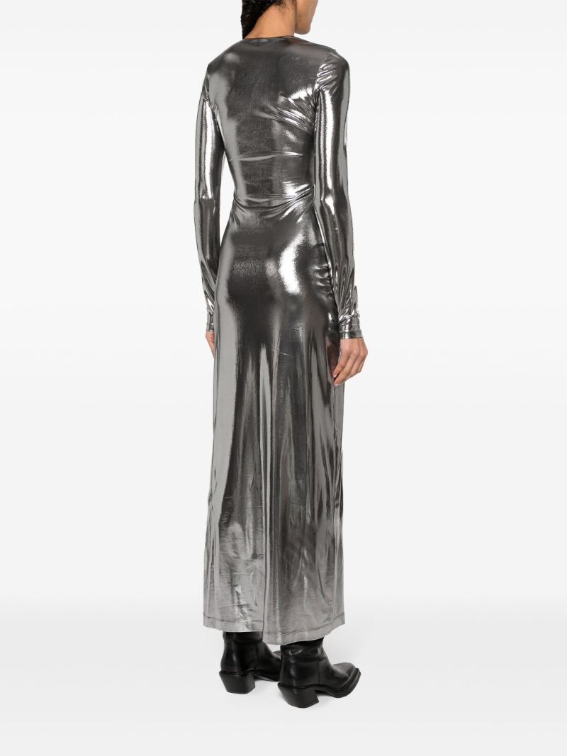 Silver-tone D-mathi LamÃ_x0083_Â© Dress