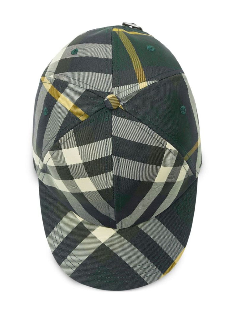 Green Checked Cotton Cap