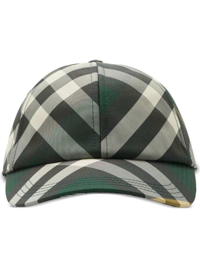 Green Checked Cotton Cap