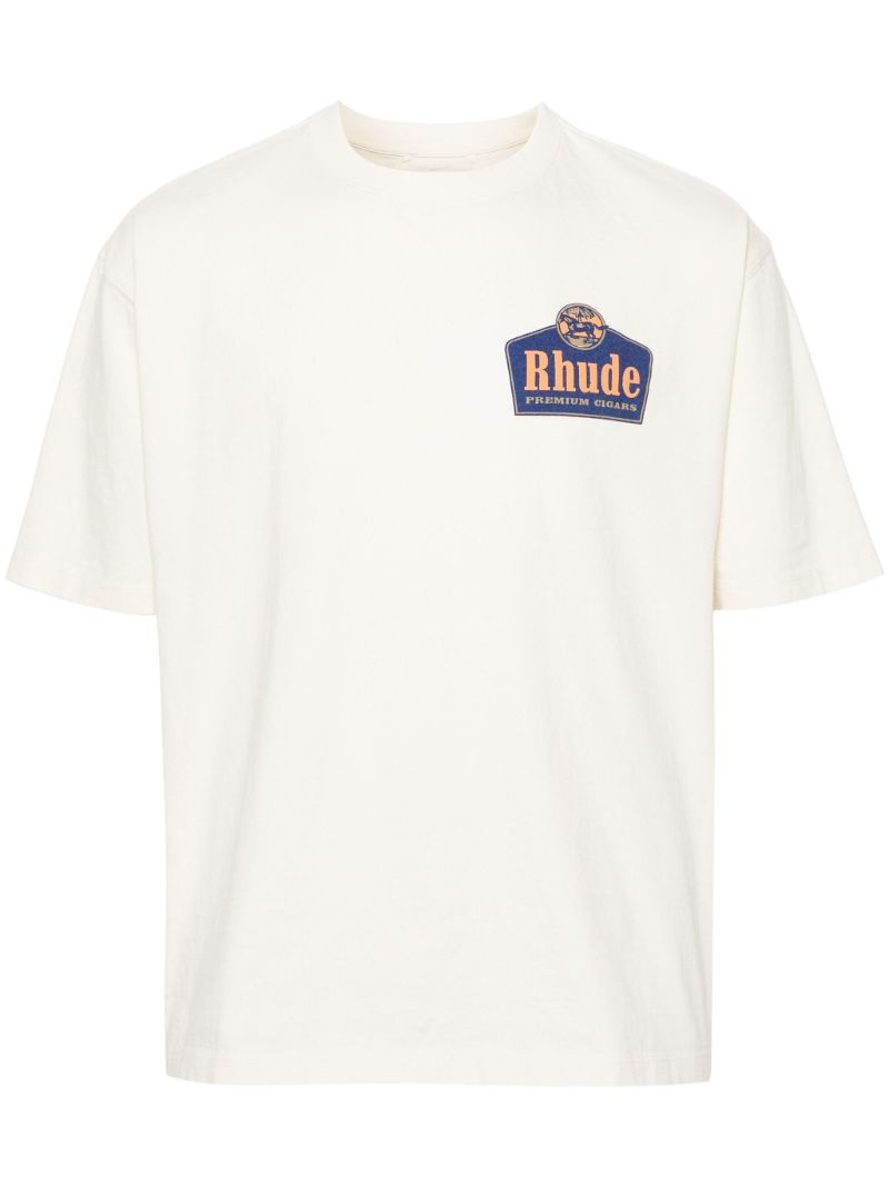 White Logo-print Cotton T-shirt