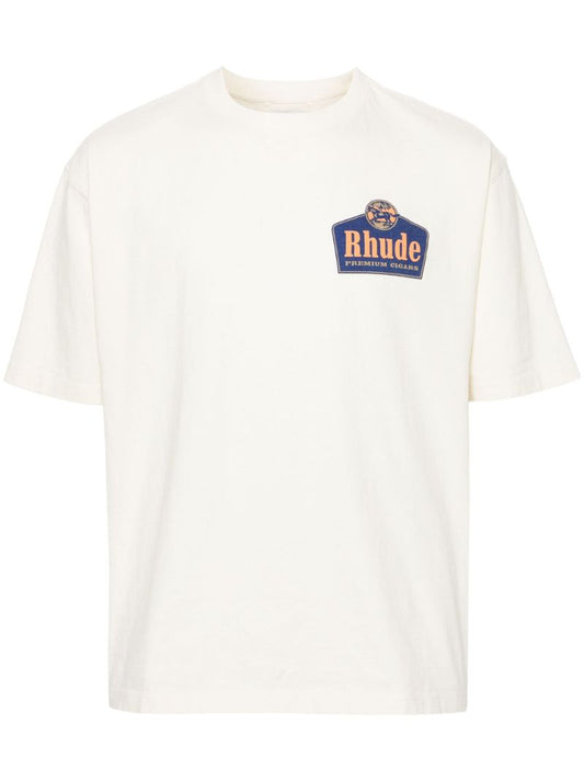 White Logo-print Cotton T-shirt