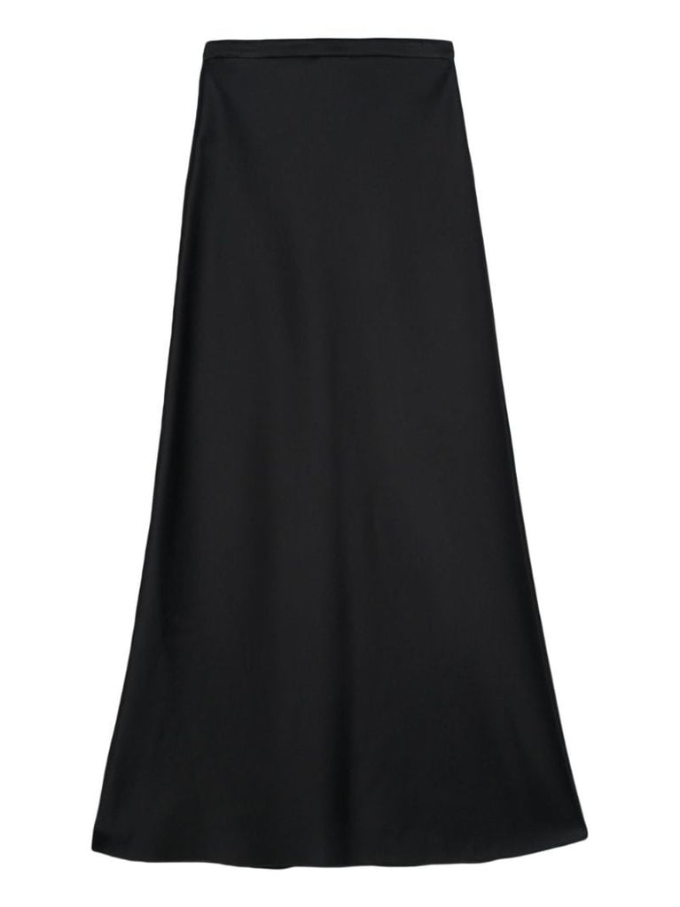 Black Clavier A-line Maxi Skirt