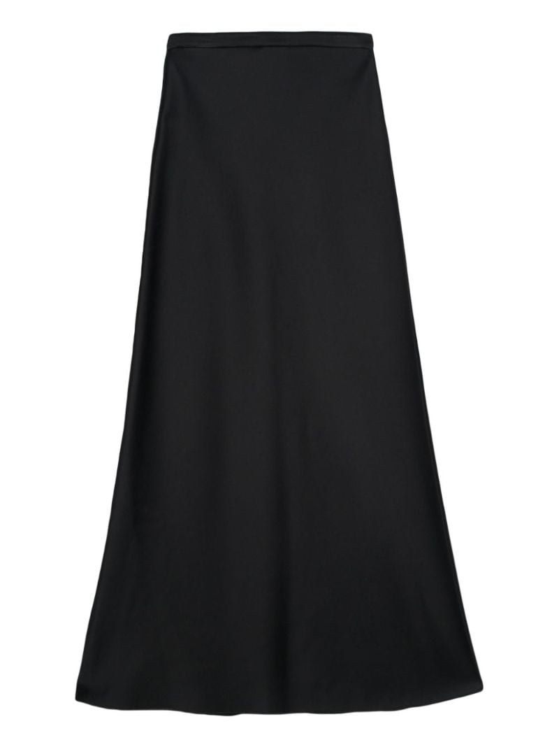 Black Clavier A-line Maxi Skirt