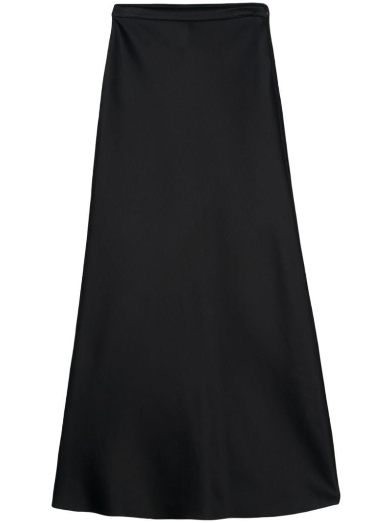 Black Clavier A-line Maxi Skirt