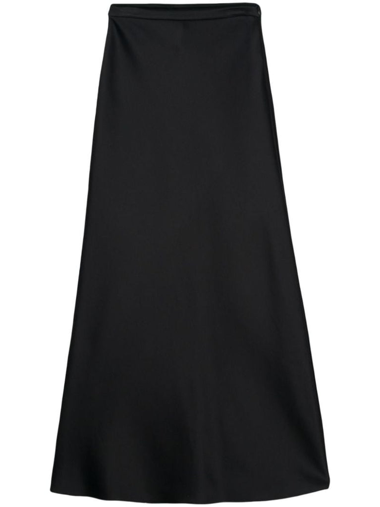 Black Clavier A-line Maxi Skirt