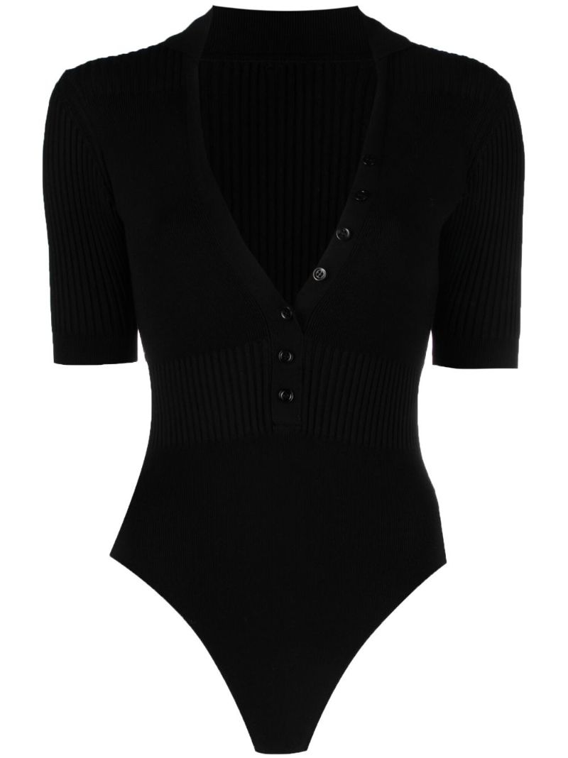 Black Yauco Ribbed Bodysuit