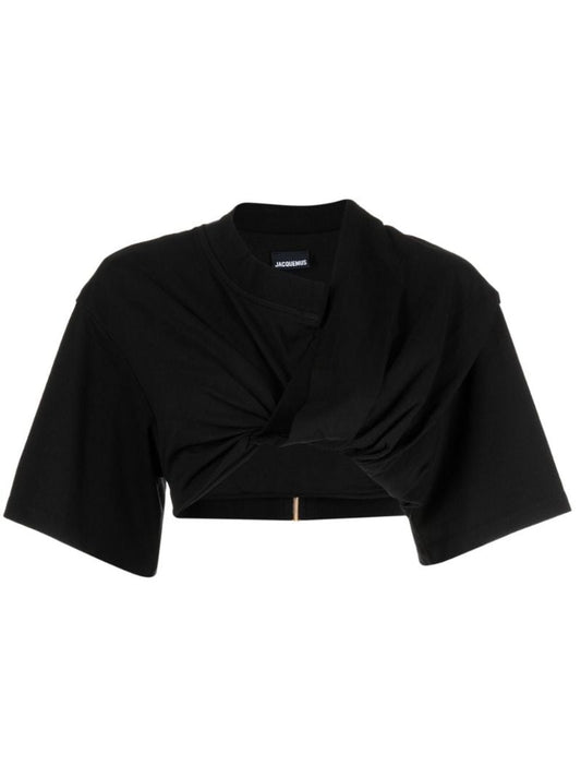 Black Le Bahia Court Cotton Blouse