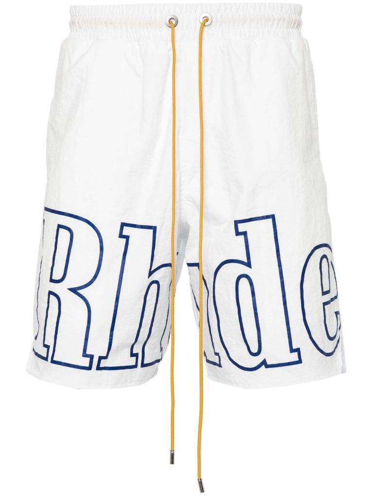 White Logo-print Track Shorts