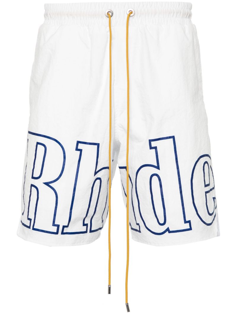 White Logo-print Track Shorts