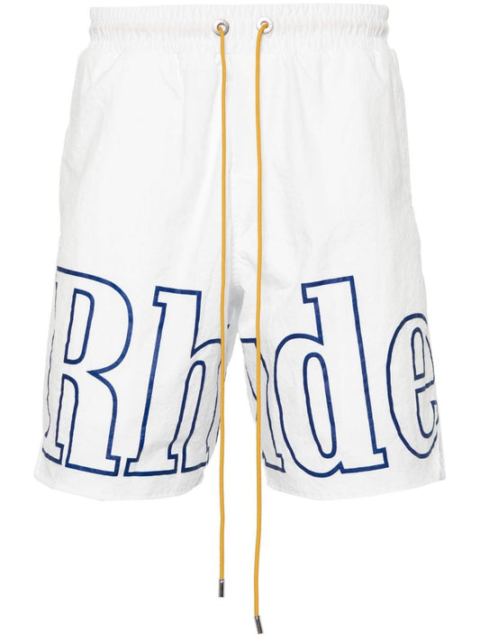 White Logo-print Track Shorts