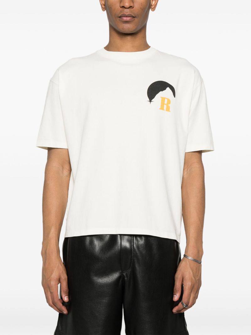 White Moonlight Graphic-print Cotton T-shirt
