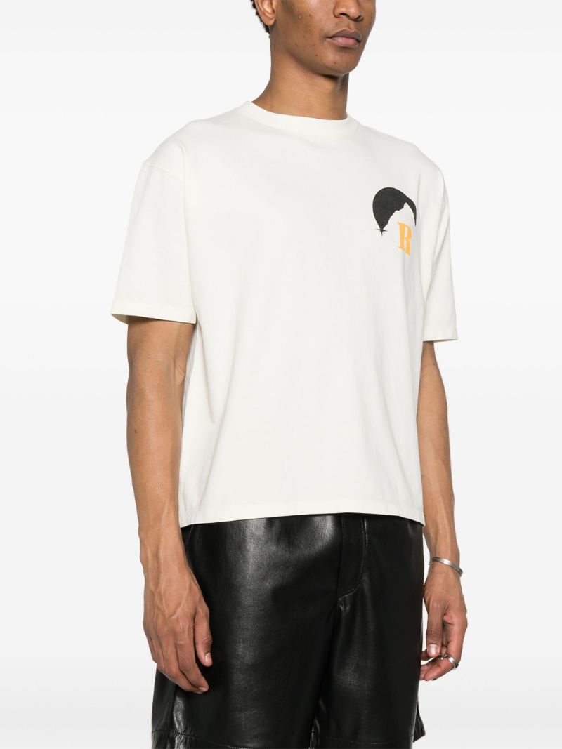 White Moonlight Graphic-print Cotton T-shirt