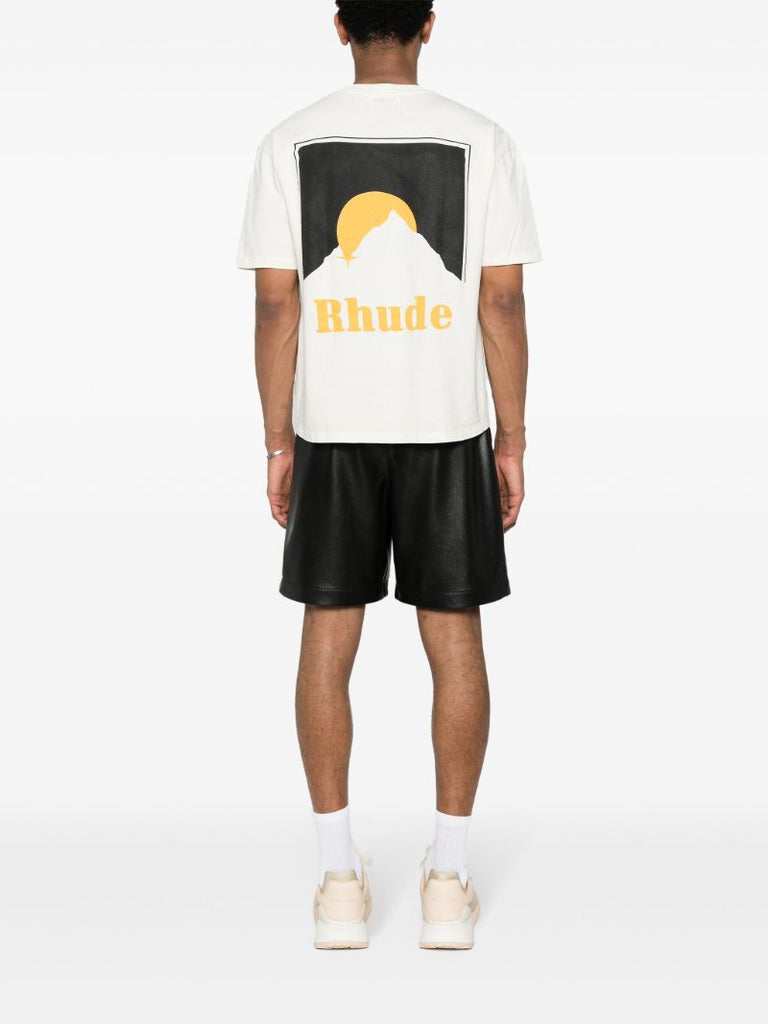 White Moonlight Graphic-print Cotton T-shirt