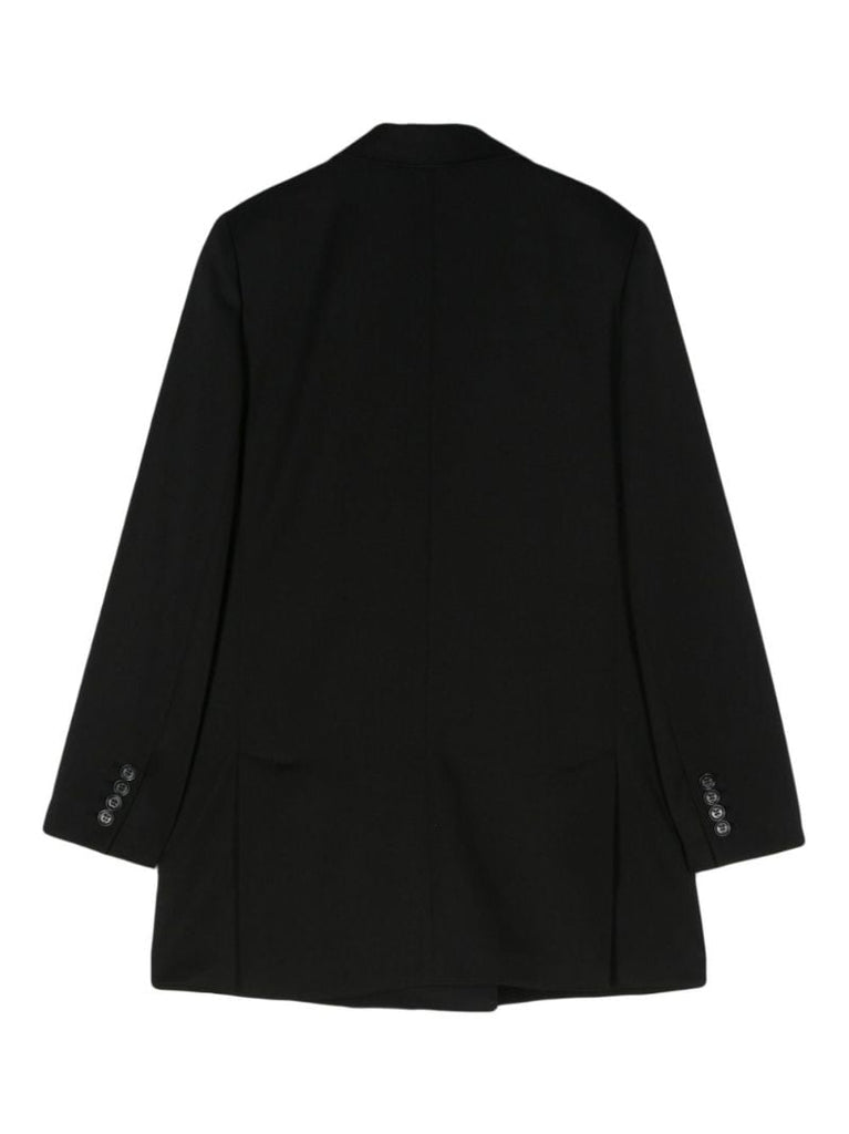Black Double-breasted Virgin Wool  Blazer